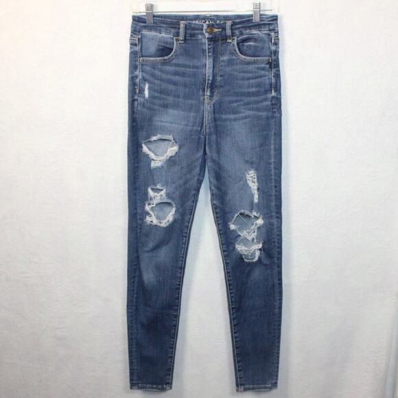 American Eagle Outfitters Denim - American Eagle Women's Curvy Super Hi-Rise Jegging Jeans 6 Distressed Ripped